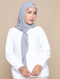 Soft Crepe Tri Scarf - Grey