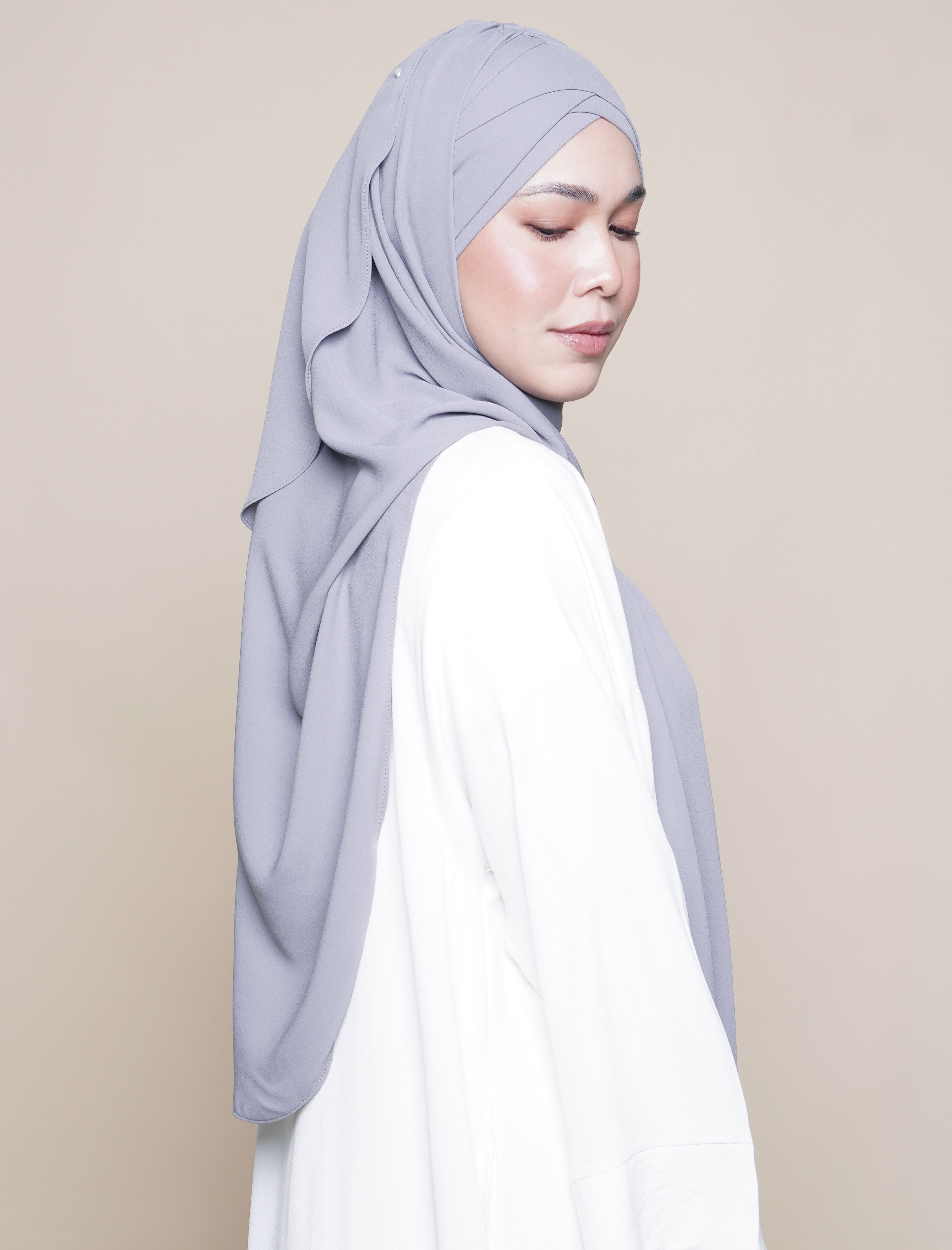 Maryam Soft Chiffon Turban - Grey