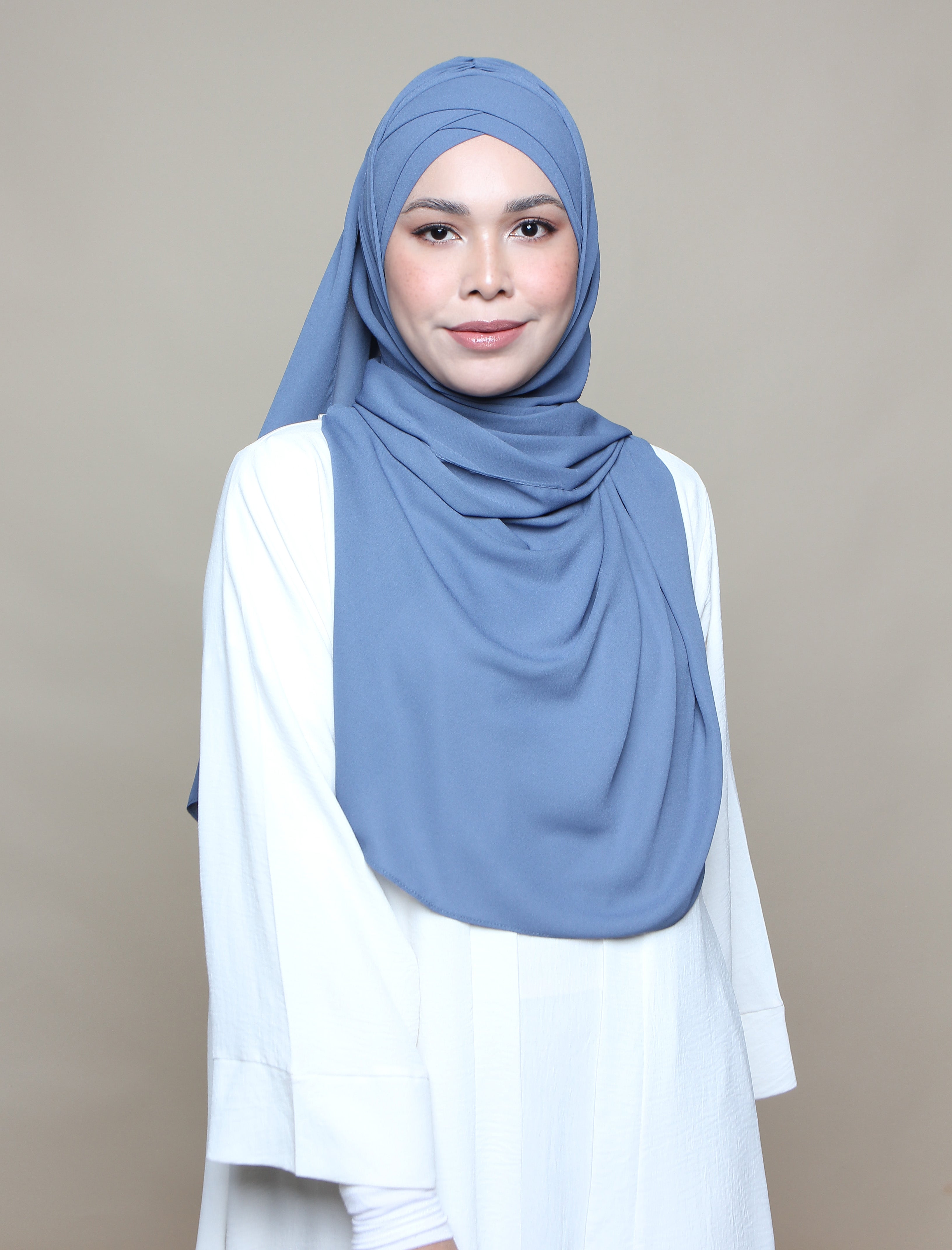 Soft Chiffon Lux Turban Shawl - Holland Blue