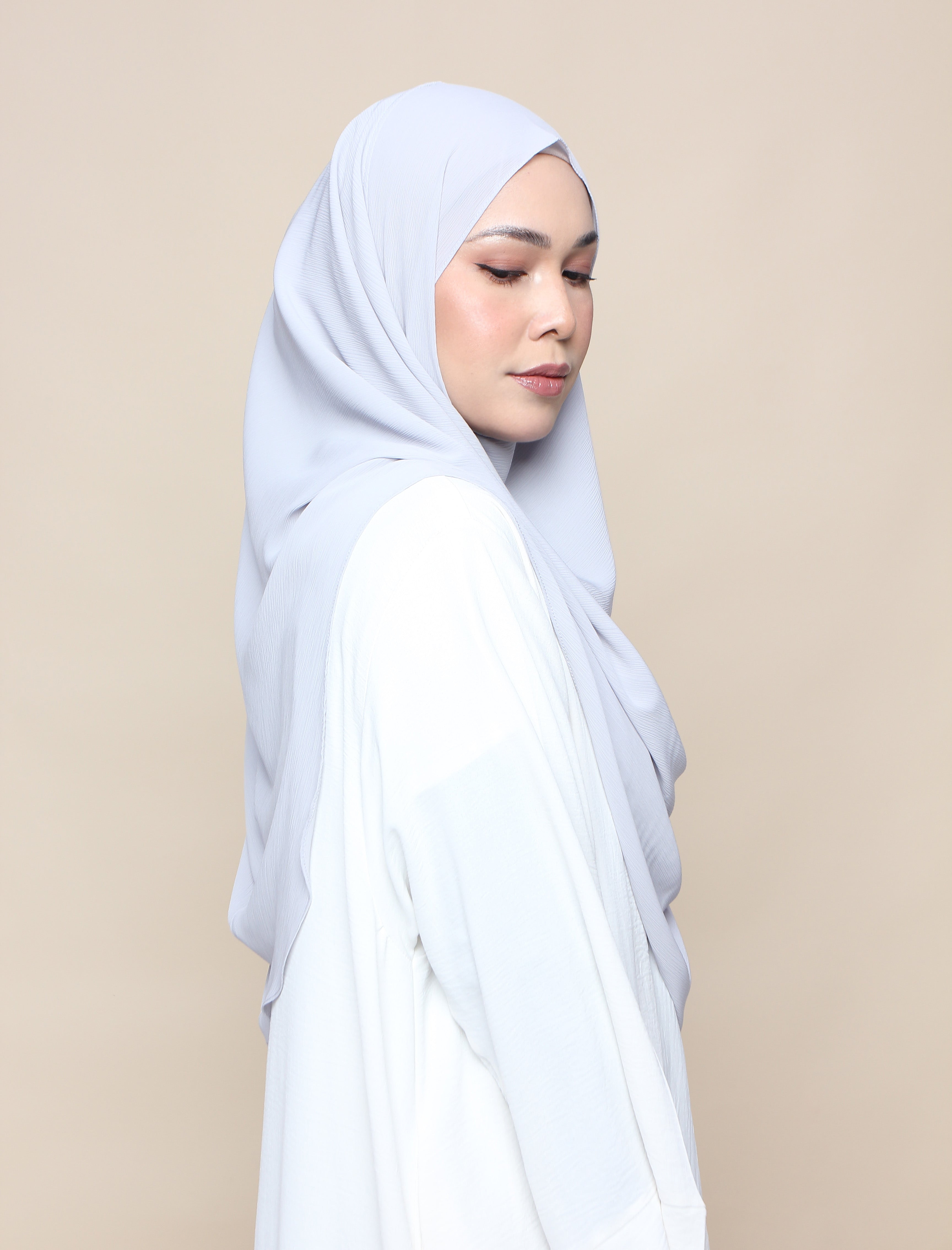 Khadijah Chiffon Crinkle - Light Grey