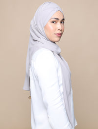 Korean Chiffon Tri Lux Turban - Light Grey