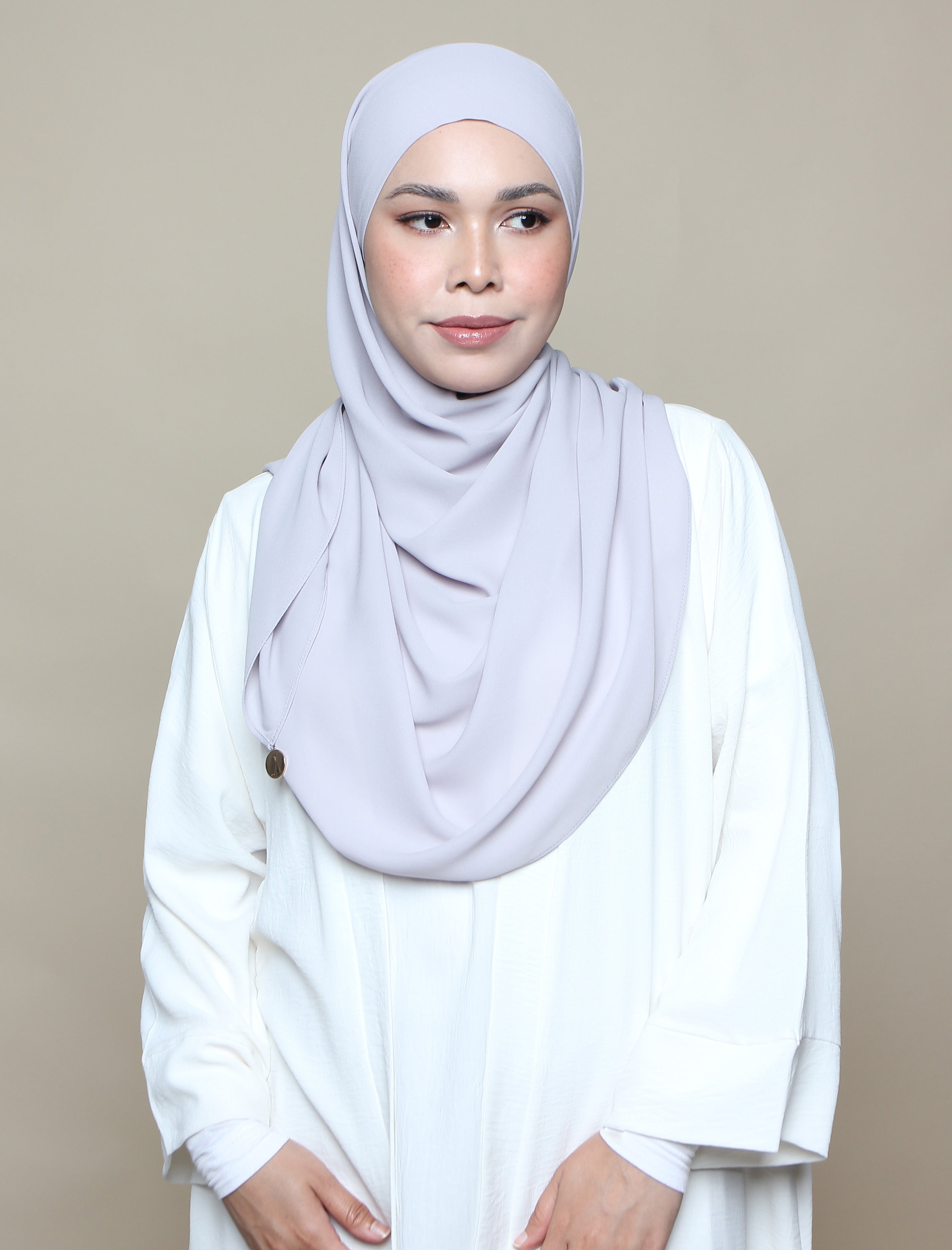 Soft Chiffon Lux Square Shawl - Light Grey