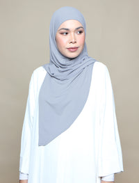 Jannah Instant Tri Moss Crepe - Light Grey