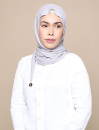 Korean Chiffon Tri Scarf - Light Grey