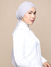 Korean Chiffon Tri Lux Turban - Light Grey