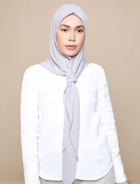 Korean Chiffon Tri Scarf - Light Grey