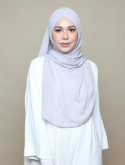 Soft Chiffon Lux Turban Shawl - Light Grey