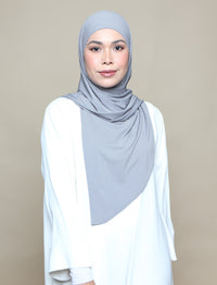 Jannah Instant Tri Moss Crepe - Light Grey