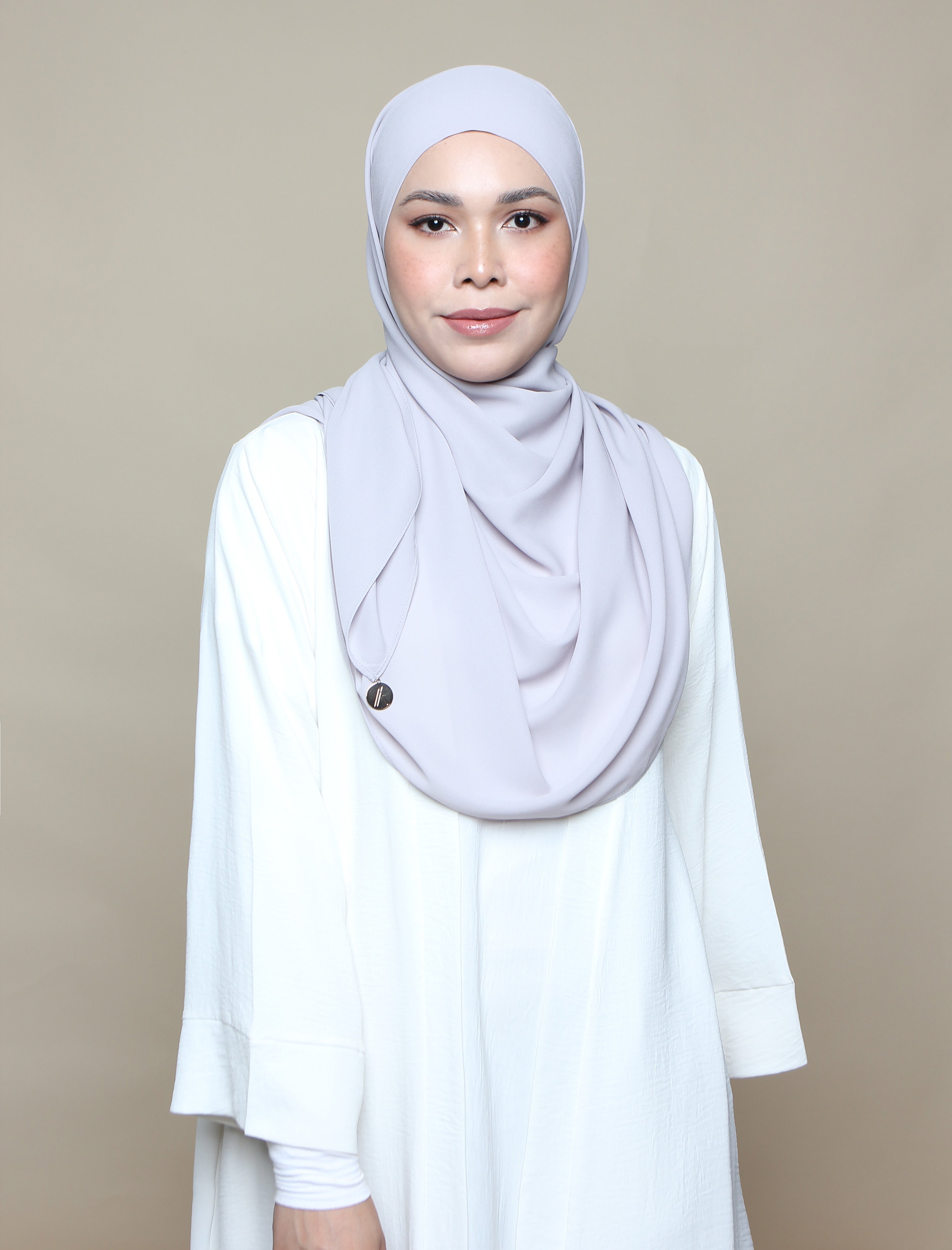 Soft Chiffon Lux Square Shawl - Light Grey