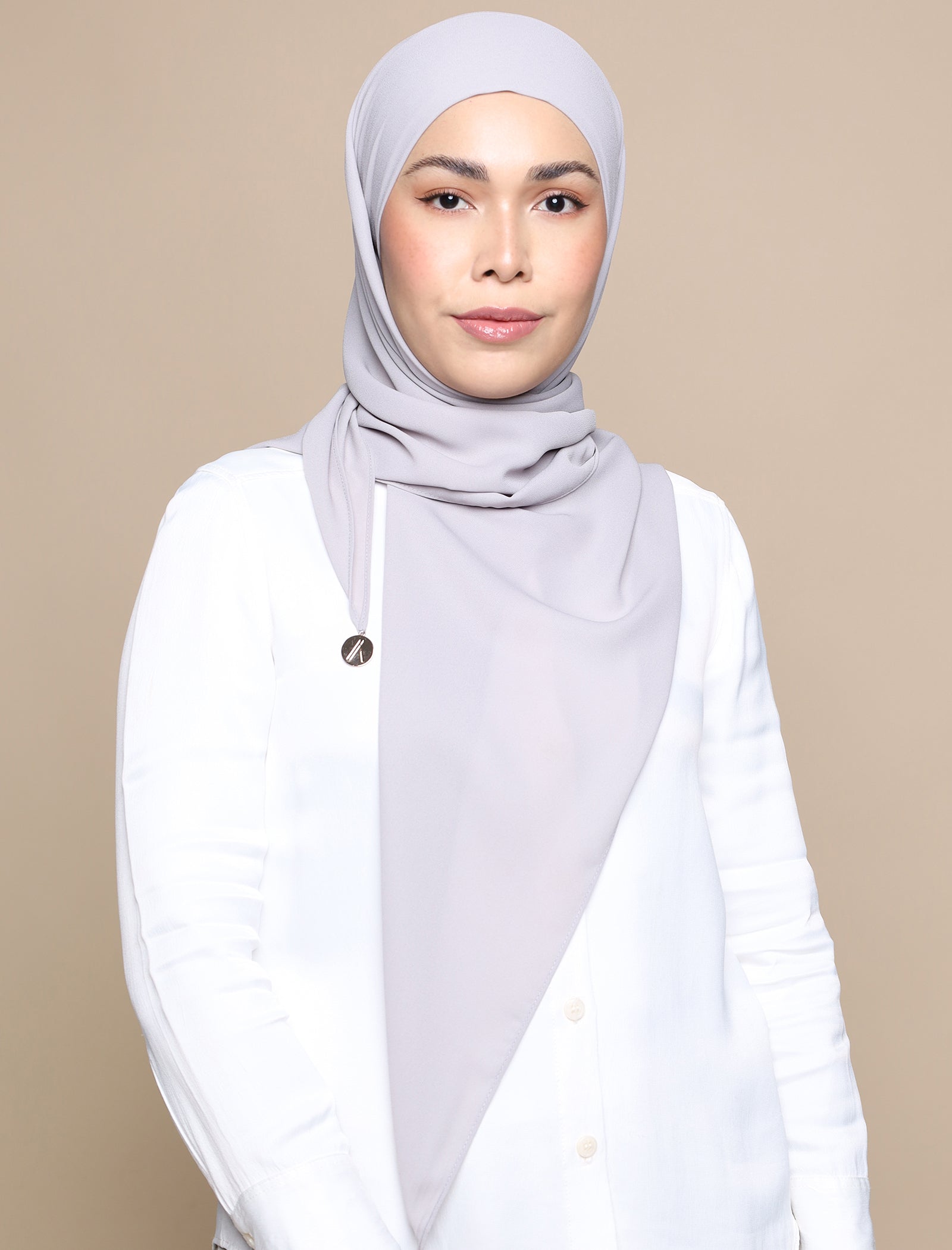 Korean Chiffon Tri Lux Square - Light Grey