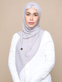 Korean Chiffon Tri Scarf - Light Grey