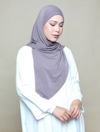 Jannah Instant Tri Moss Crepe - Mauve Grey
