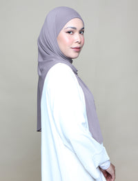 Jannah Instant Tri Moss Crepe - Mauve Grey