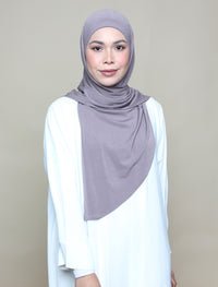 Jannah Instant Tri Moss Crepe - Mauve Grey