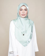 Glimmer Satin Square Scarf - Mint
