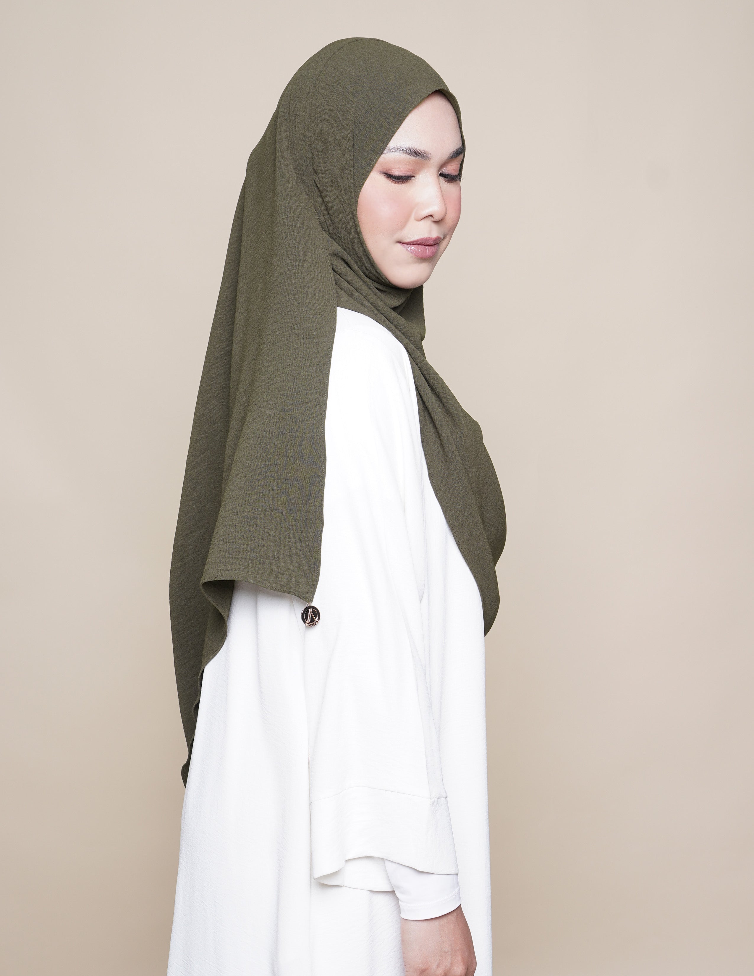Raudhah Soft Crepe - Moss Green