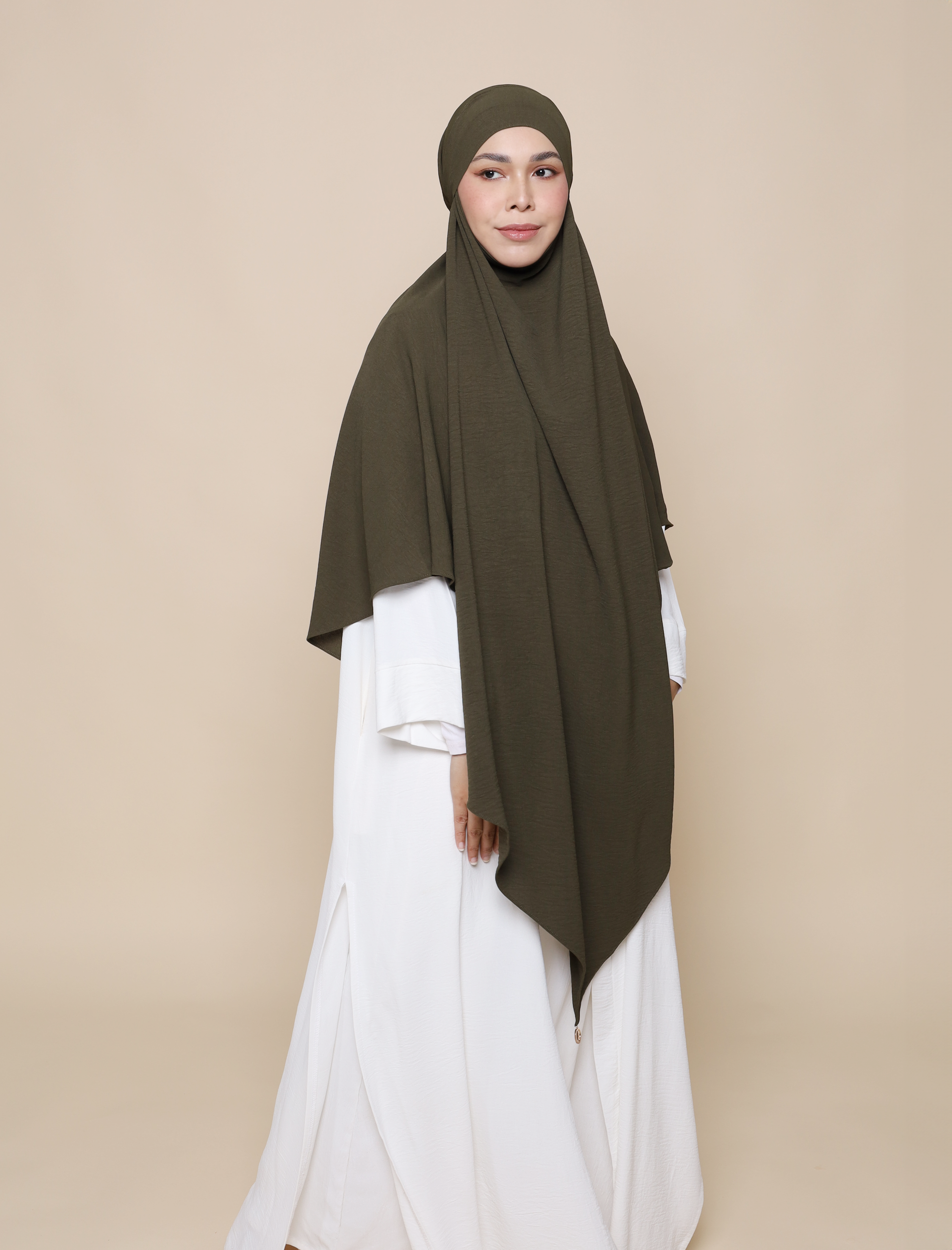 Khimar Crepe - Moss Green