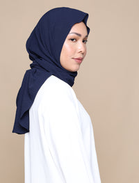 Soft Crepe Tri Scarf - Navy