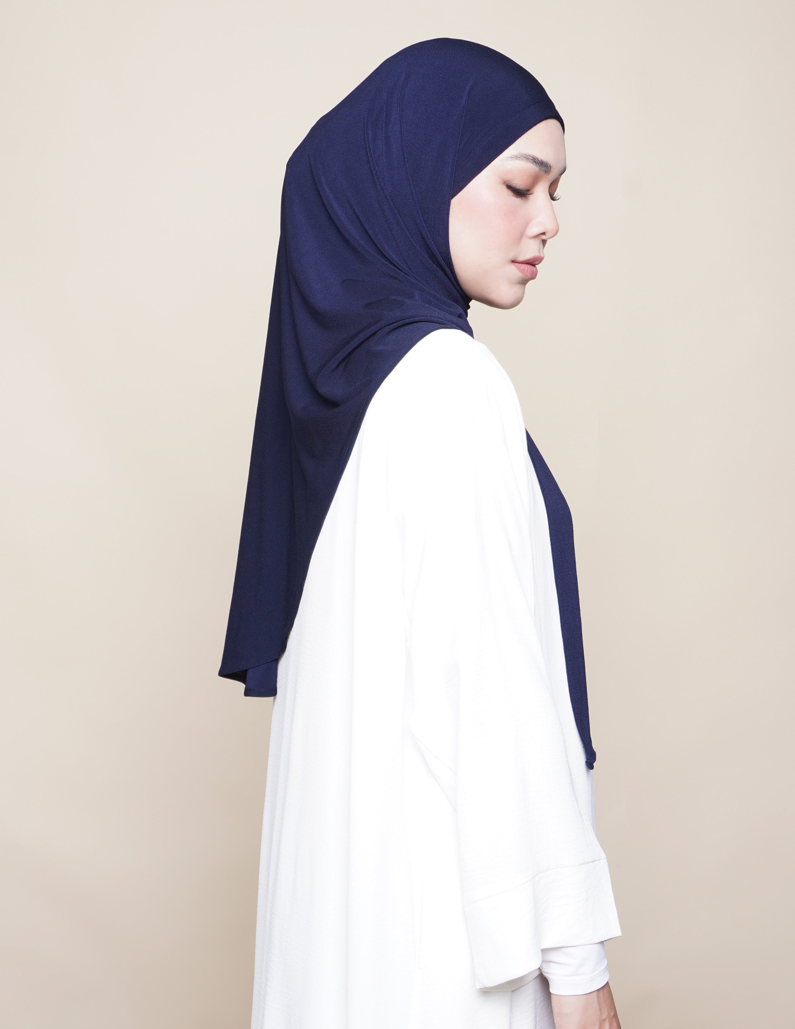 Jannah Moss Crepe - Navy
