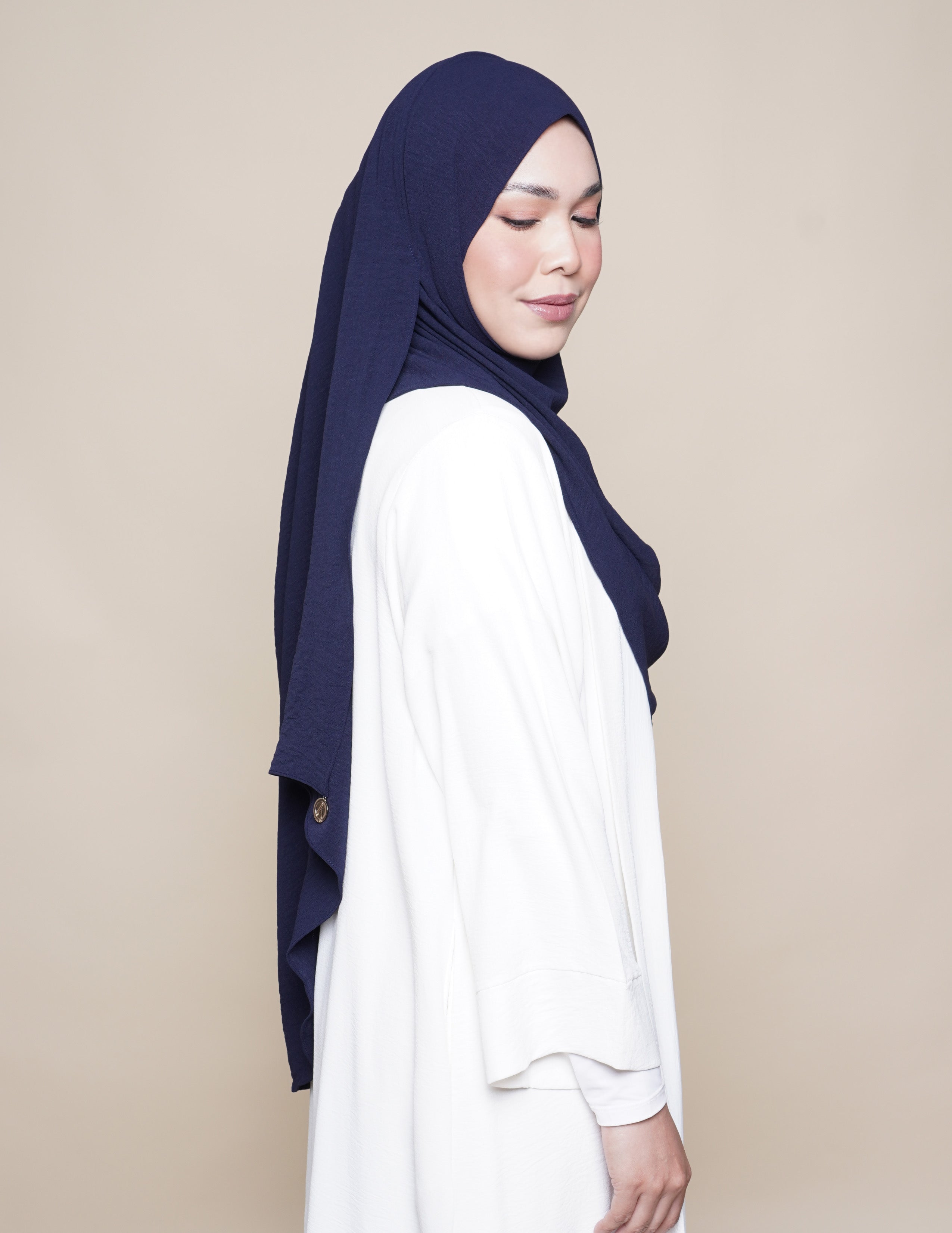 Raudhah Soft Crepe - Navy