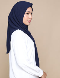 Soft Crepe Tri Scarf - Navy