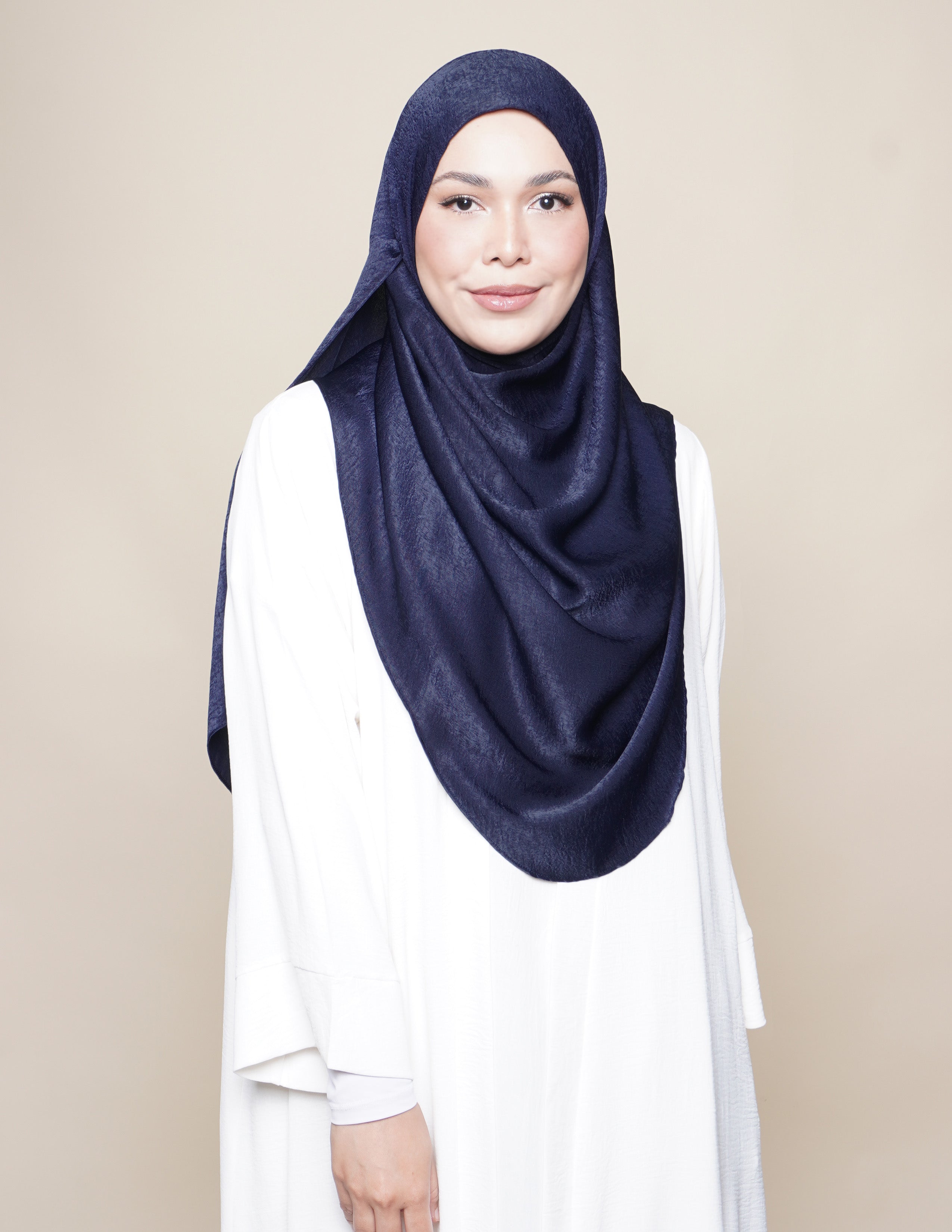 Raudhah Satin Crepe - Navy