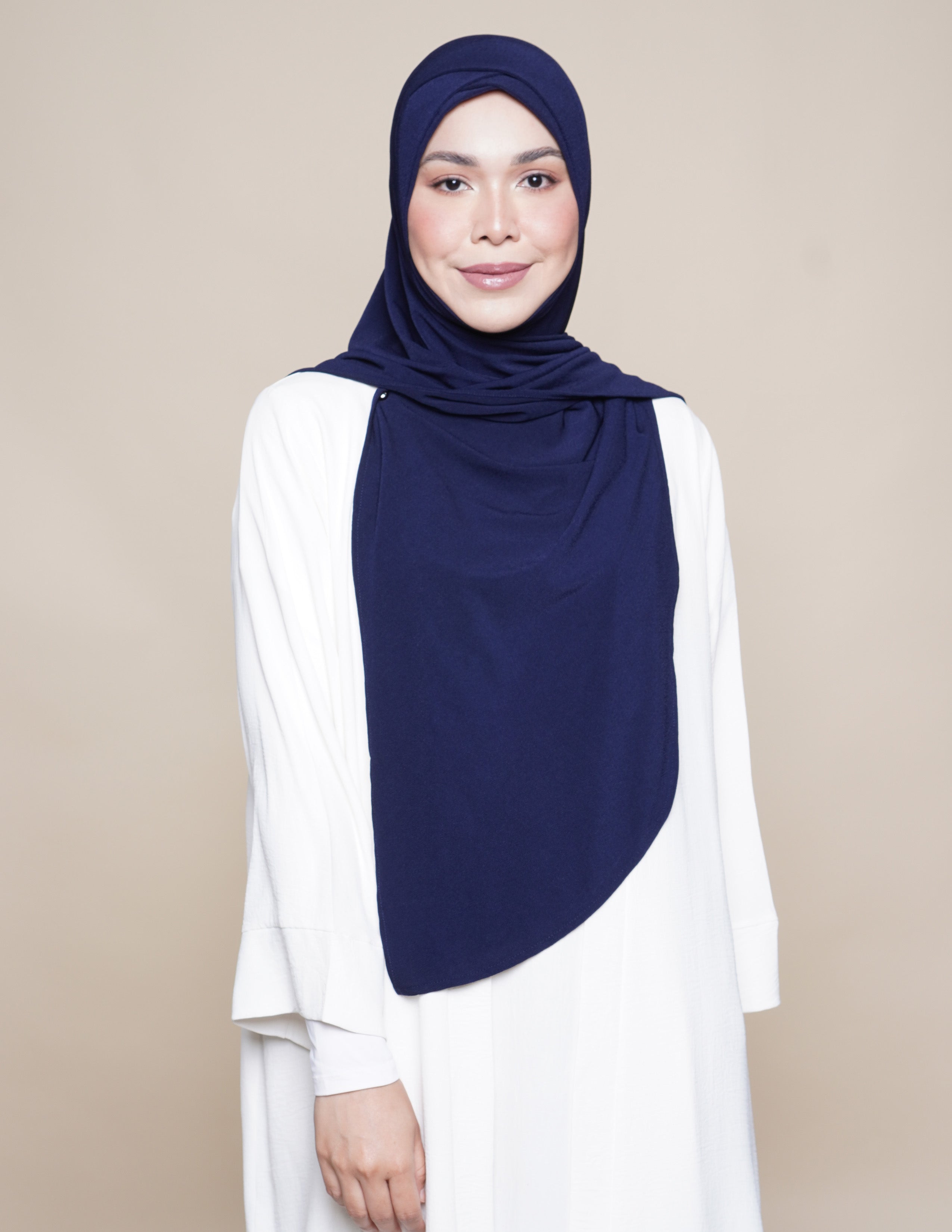 Sarah Turban Moss Crepe - Navy