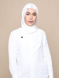 Korean Chiffon Tri Scarf - Off-White