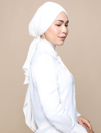 Korean Chiffon Tri Lux Turban - Off-White