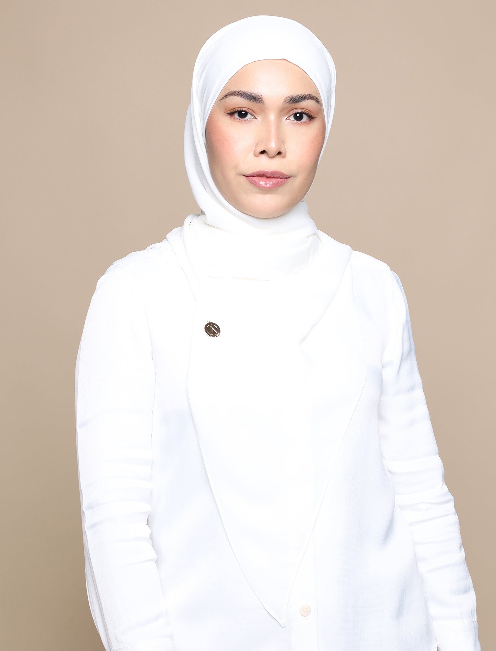 Korean Chiffon Tri Lux Square - Off-White