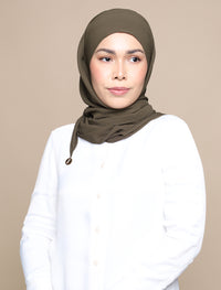 Korean Chiffon Tri Lux Square - Olive Green