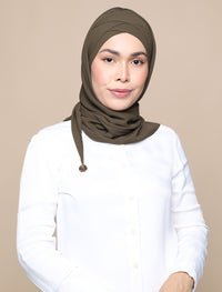 Korean Chiffon Tri Lux Turban - Olive Green