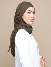 Korean Chiffon Tri Lux Square - Olive Green