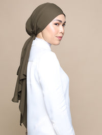 Korean Chiffon Tri Lux Square - Olive Green