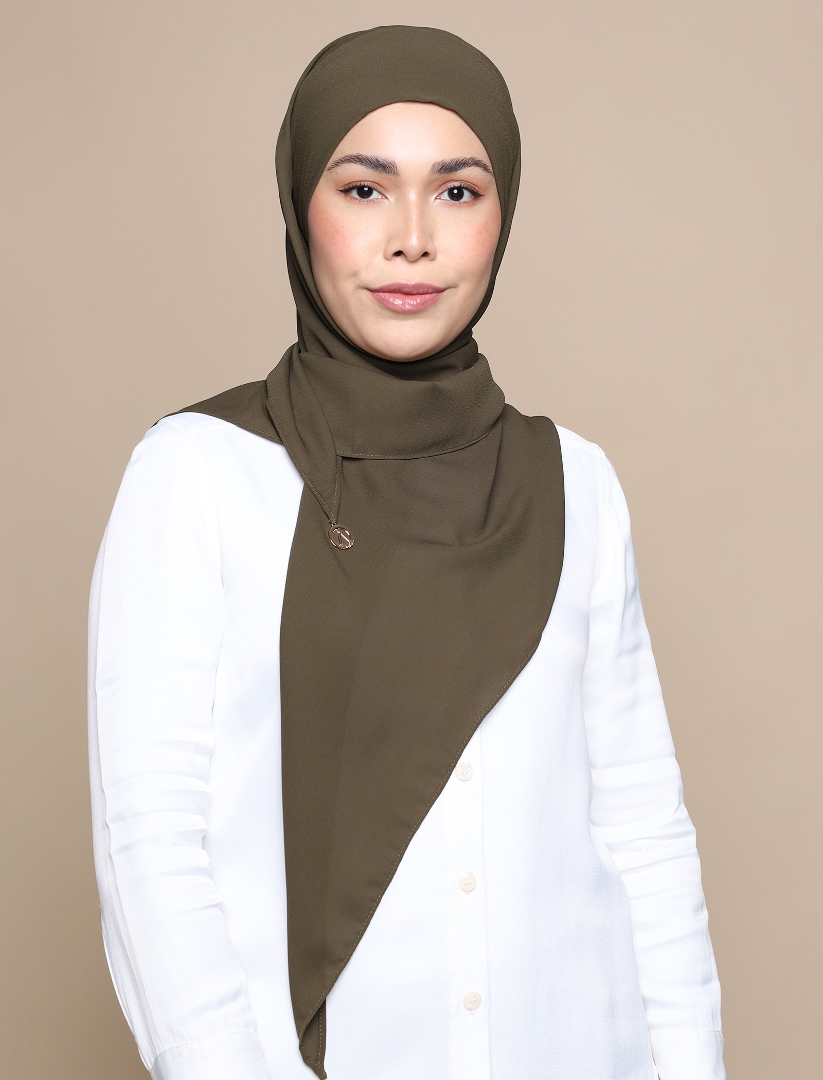 Korean Chiffon Tri Lux Square - Olive Green