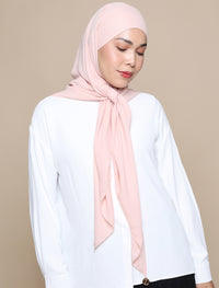 Korean Chiffon Tri Lux Square - Peach Pink