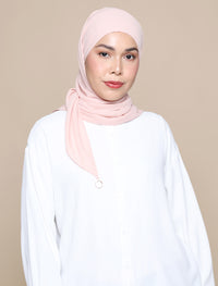 Korean Chiffon Tri Lux Square - Peach Pink