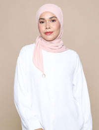 Korean Chiffon Tri Lux Square - Peach Pink