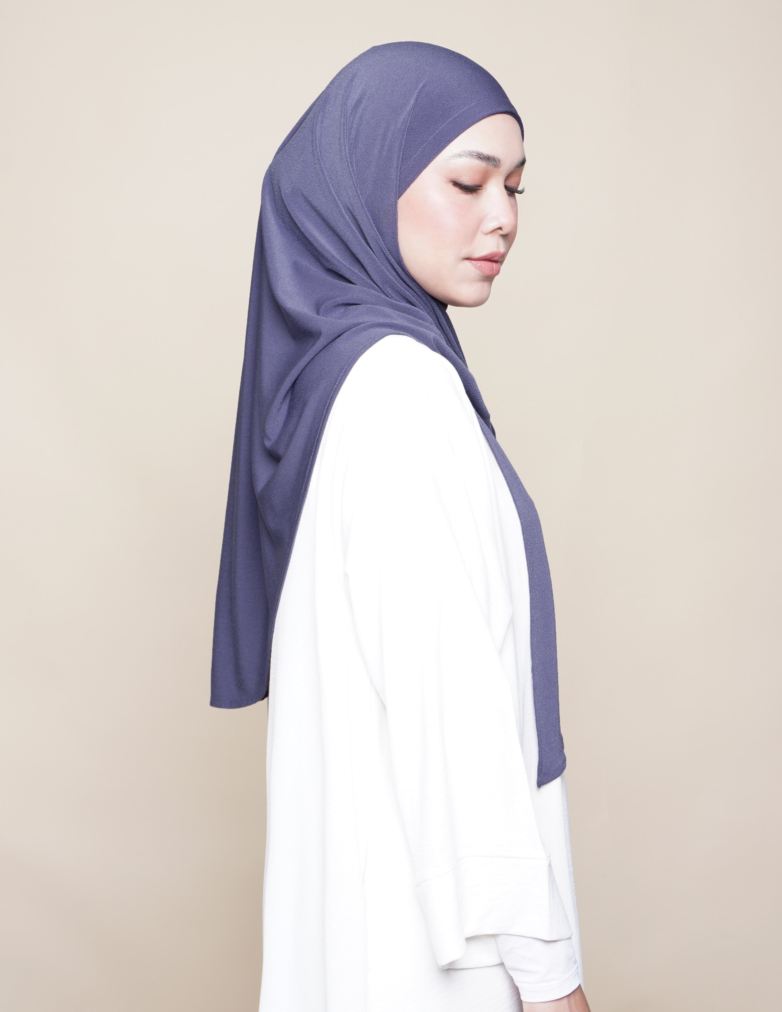Jannah Moss Crepe - Purple Smoke