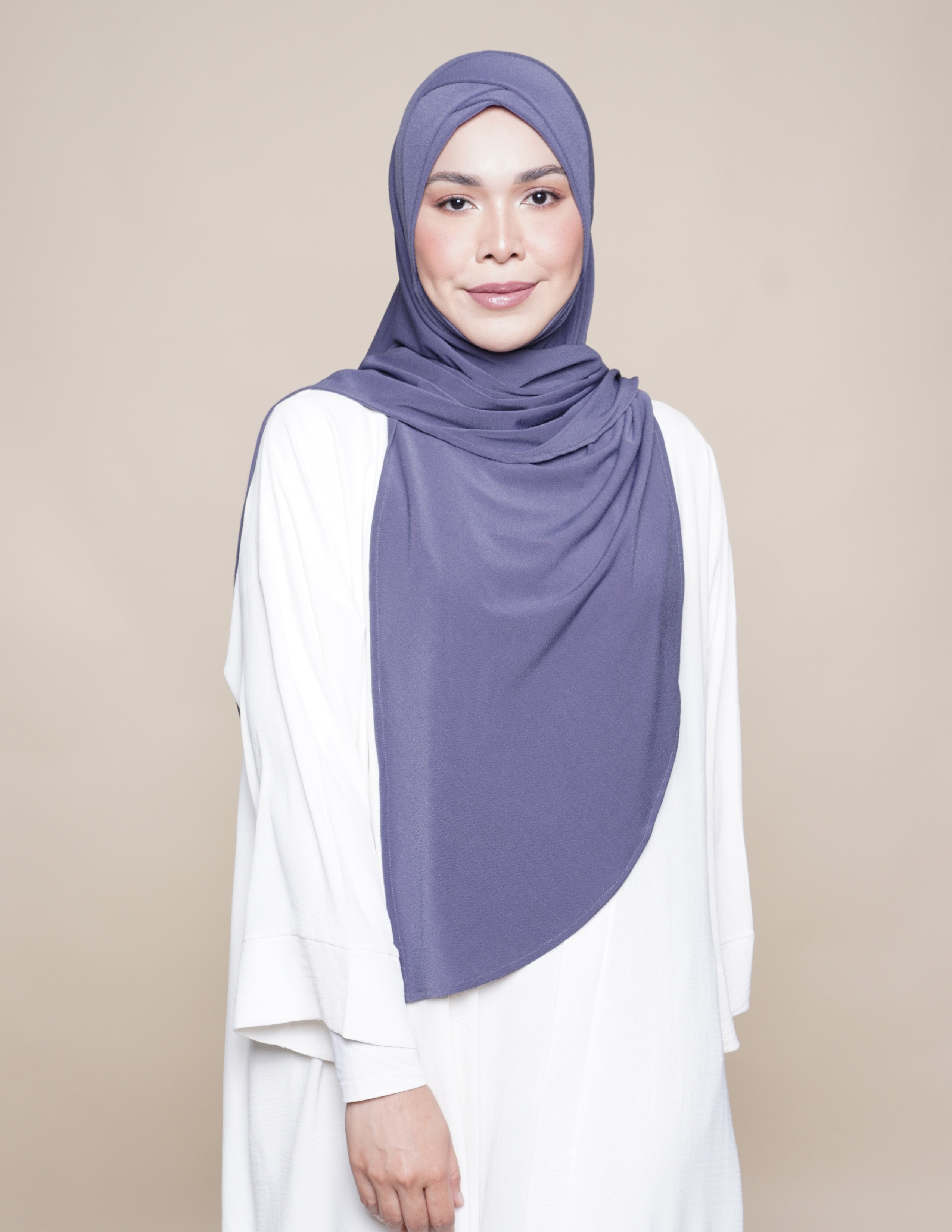 Sarah Turban Moss Crepe - Purple Smoke