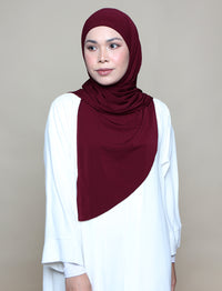 Jannah Instant Tri Moss Crepe - Rhubarb Red