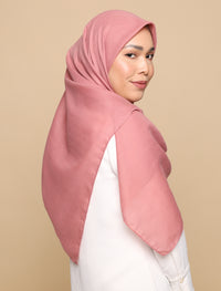 Herringbone Voile Square Scarf - Rose