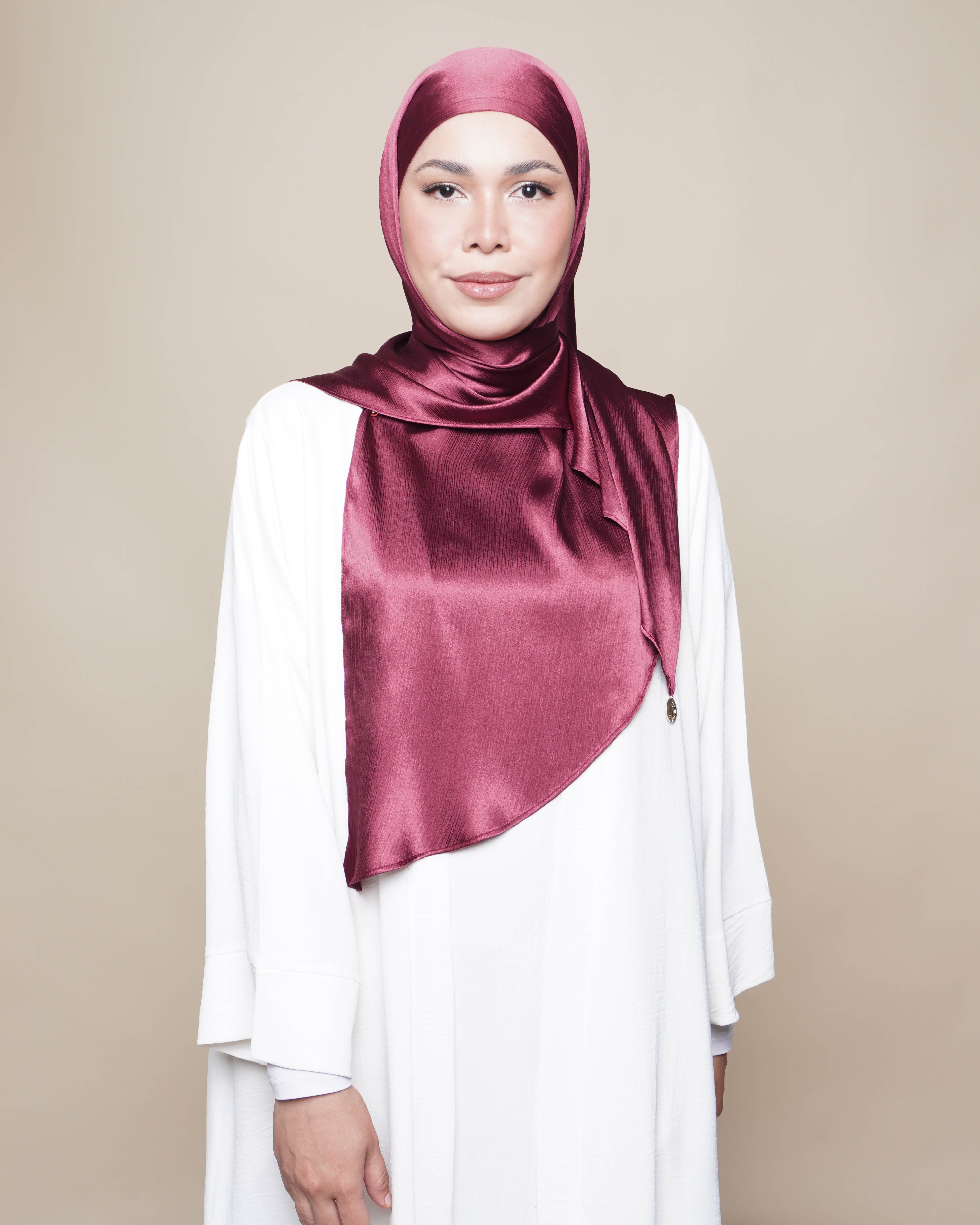 Jannah Crushed Satin Silk - Rose