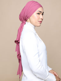 Korean Chiffon Tri Lux Turban - Rosewood