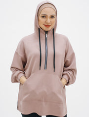 Oversized Hoodie in Rosy Brown
