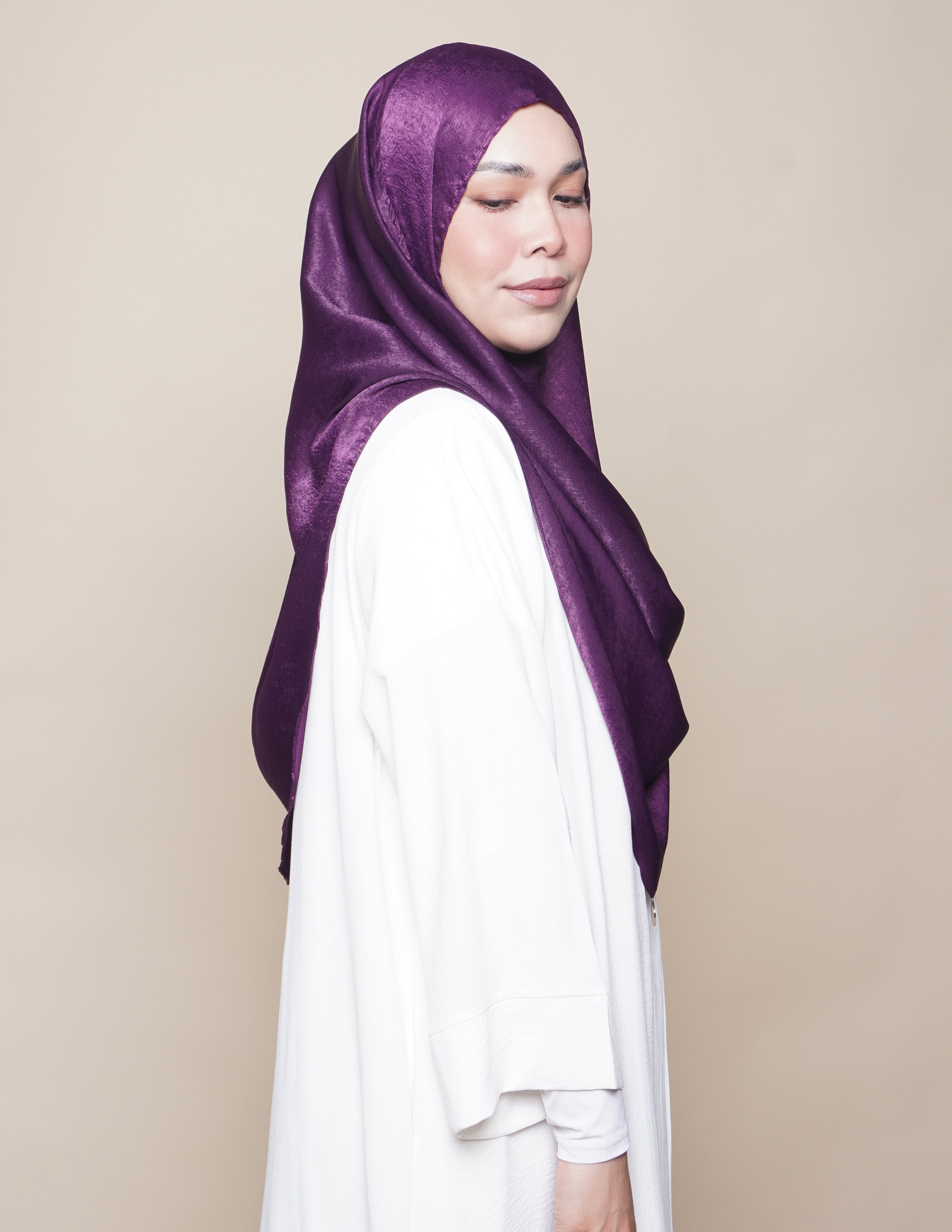 Khadijah Satin Crepe - Royal Purple