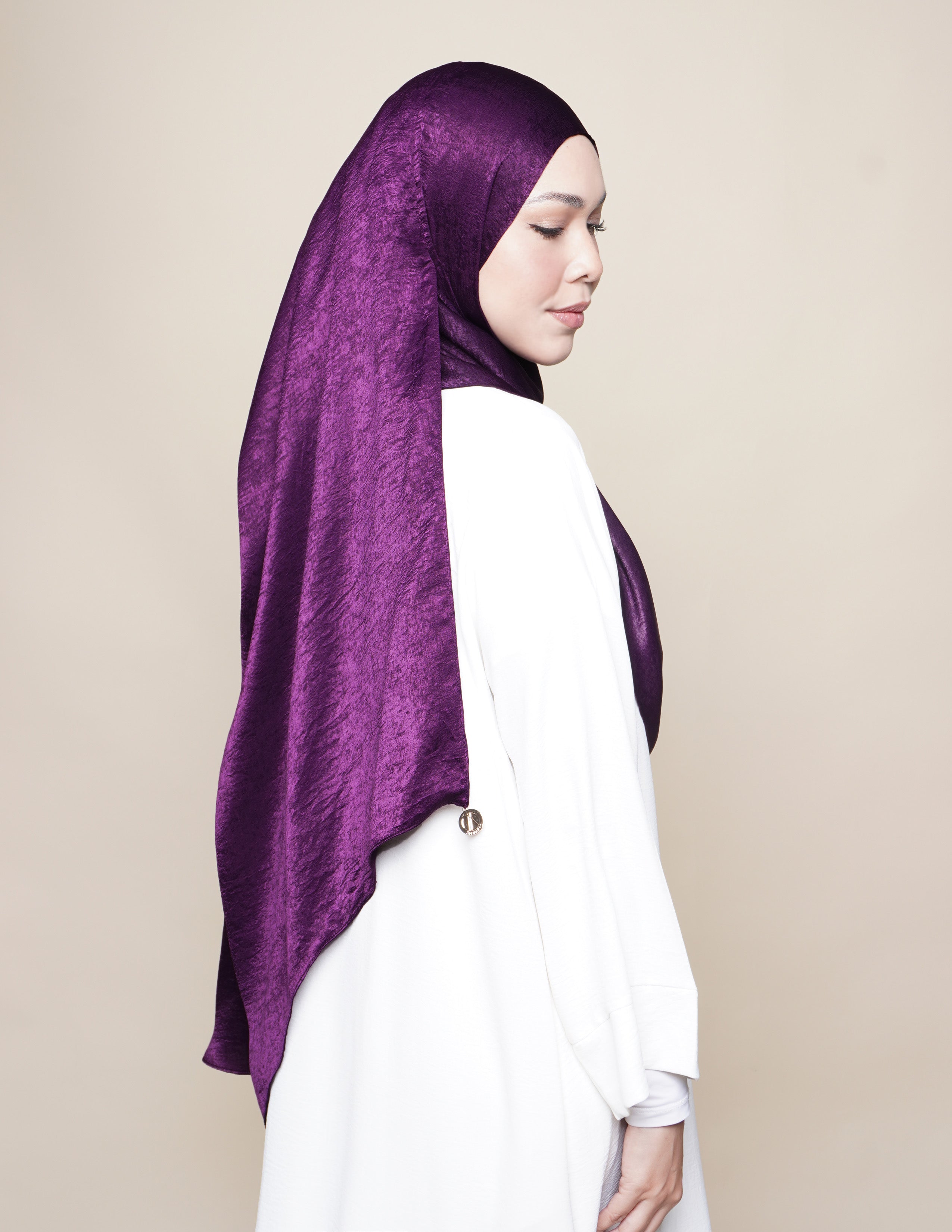Raudhah Satin Crepe - Royal Purple