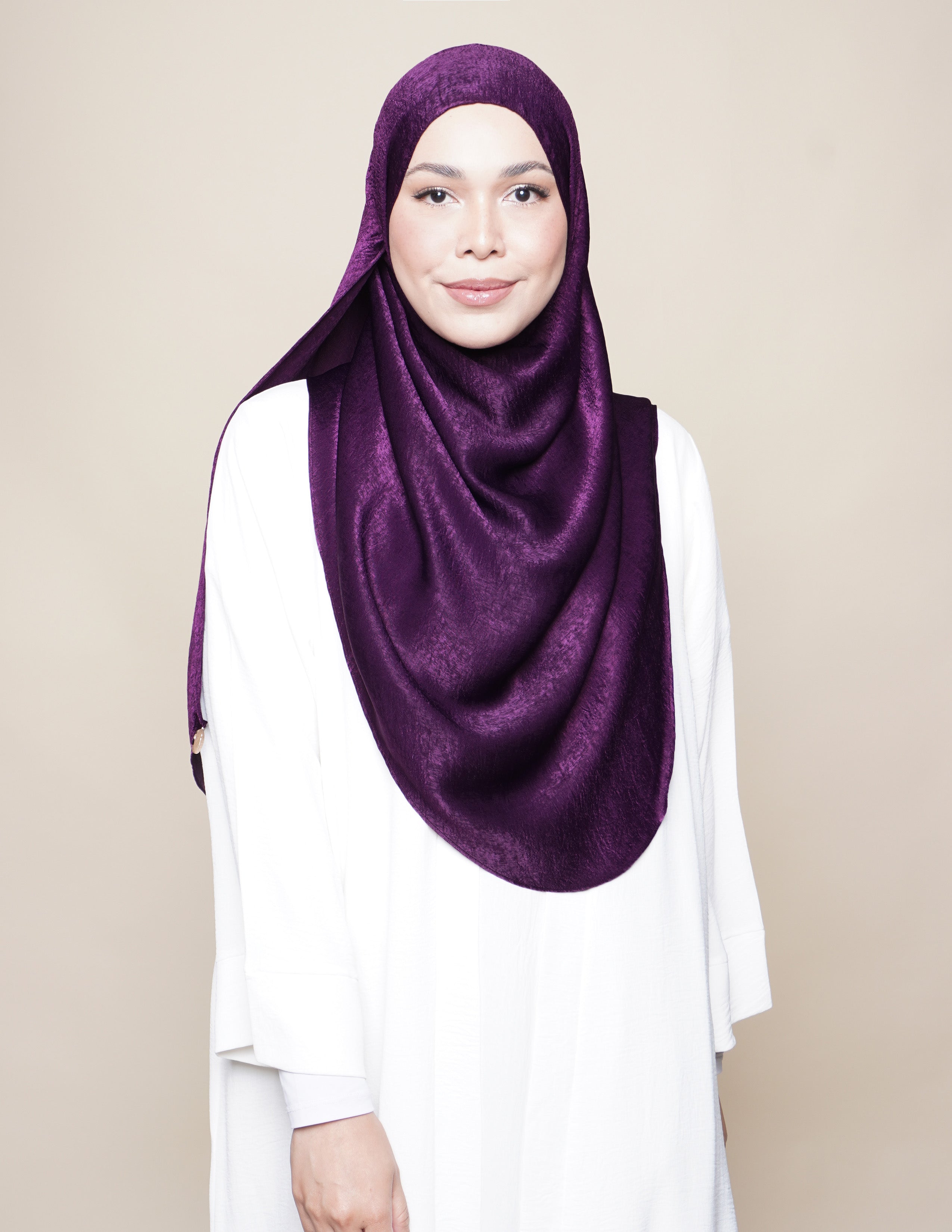 Raudhah Satin Crepe - Royal Purple