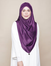 Khadijah Turban Satin Crepe - Royal Purple