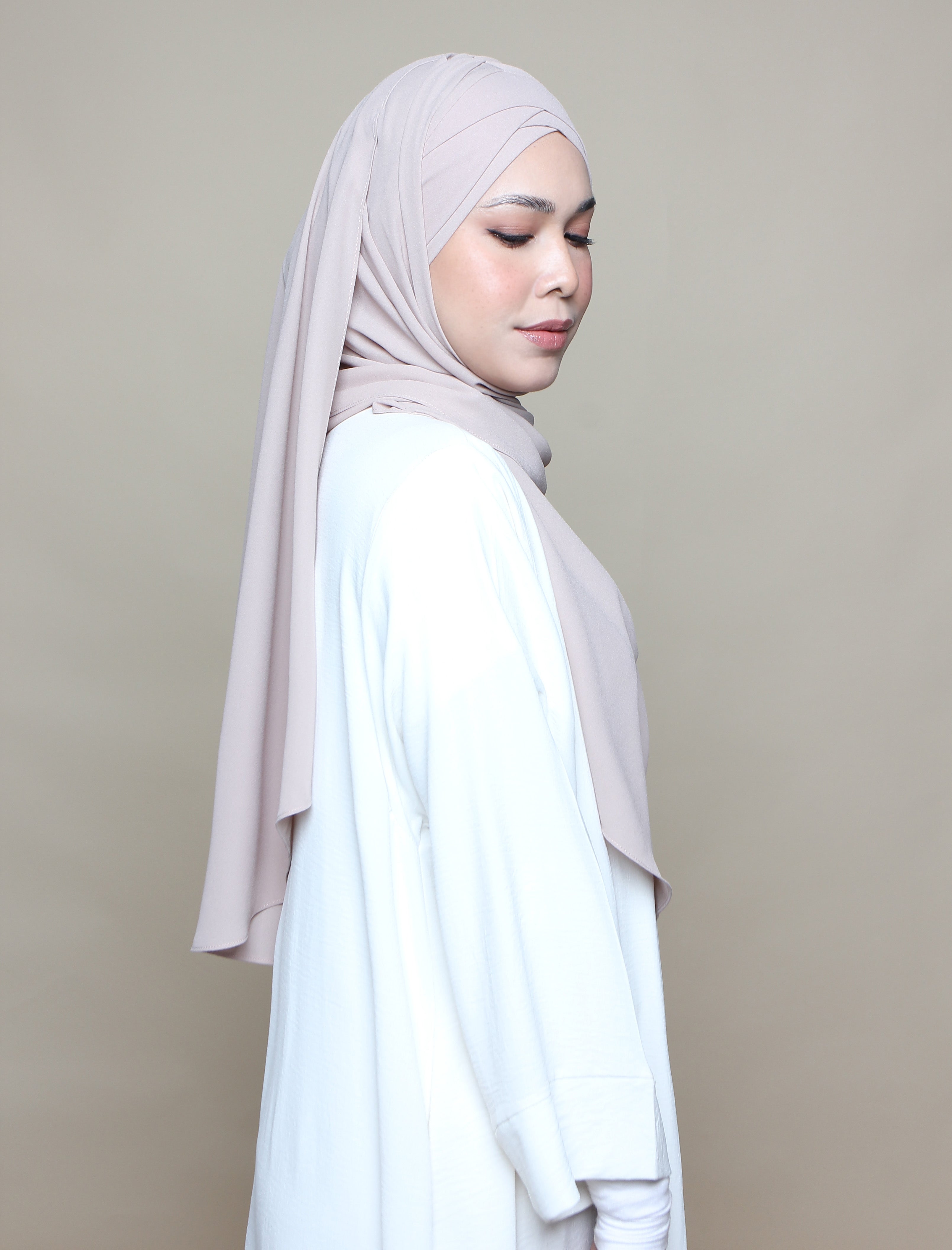 Soft Chiffon Lux Turban Shawl - Sand